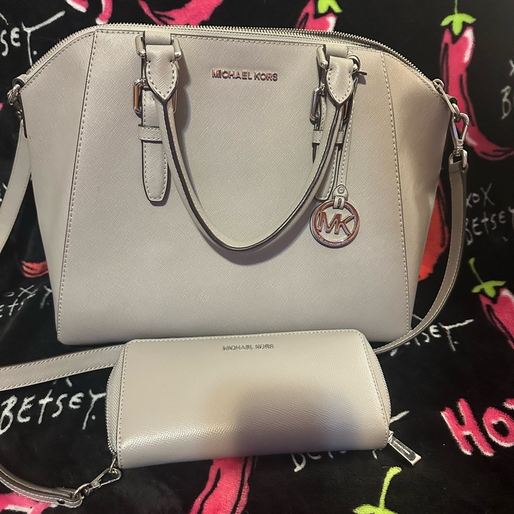 Michael Kors Cream Saffiano Leather Satchel